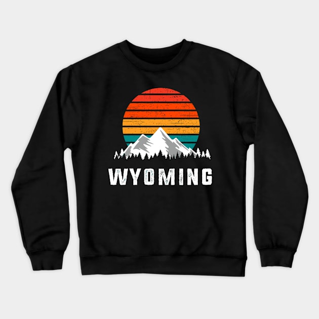 Wyoming Mountain Scene Hiking ' Crewneck Sweatshirt by HypeRamen